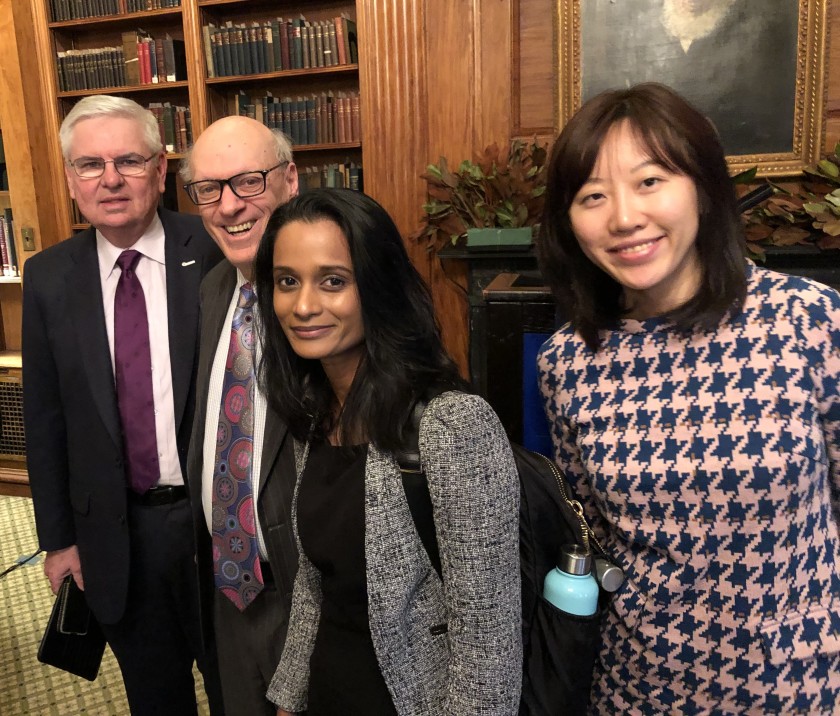 (left to right) AICPA president and CEO Barry Melancon, Withum partner Ed Mendlowitz, and EisnerAmper managers Ravika Shankar and Nora Xie