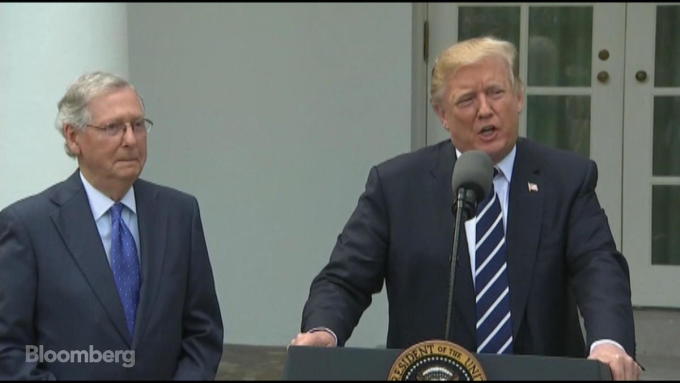 Senate Majority Leader Mitch McConnell, R-Ken., and President Donald Trump