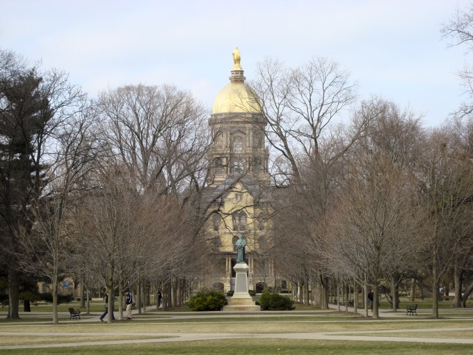 Notre Dame University campus in South Bend, Ind.