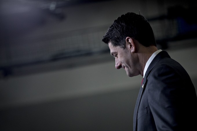 U.S. House Speaker Paul Ryan, a Republican from Wisconsin, arrives to a news conference in Washington, D.C.