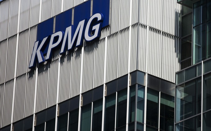 The offices of KPMG LLP in the Canary Wharf business and shopping district in London