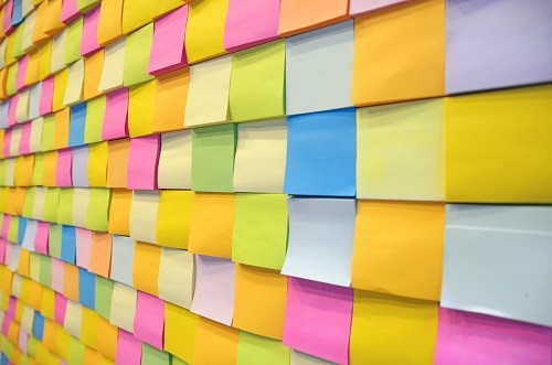 Unexpected innovation: a wall of Post-Its