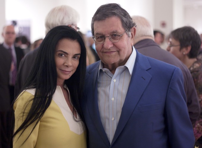 Mary Boone alongside Miami-based art collector Marty Margulies at Sotheby's in New York in 2012